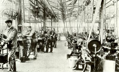 Clement Talbot motor works, circa 1912